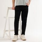 Men's Jet Black Slim Fit Jeans, काला, small image number null