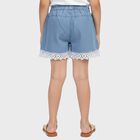 Girls' Shorts, मध्यम नीला, small
