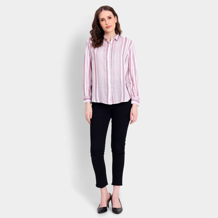 Ladies'  Stripes Shirt, Purple, large image number null