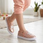 Girls' Rose Gold Slip-On Casual Shoes, Golden, small