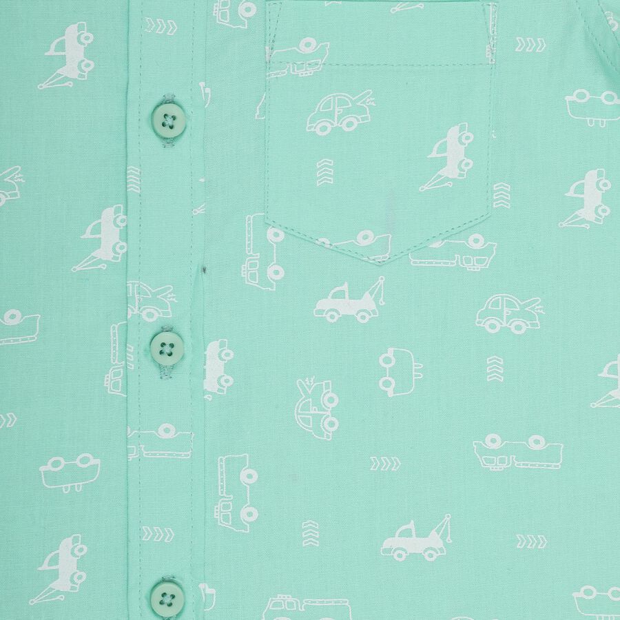 Boys' 100% Cotton Casual Shirt, हल्का हरा, large image number null