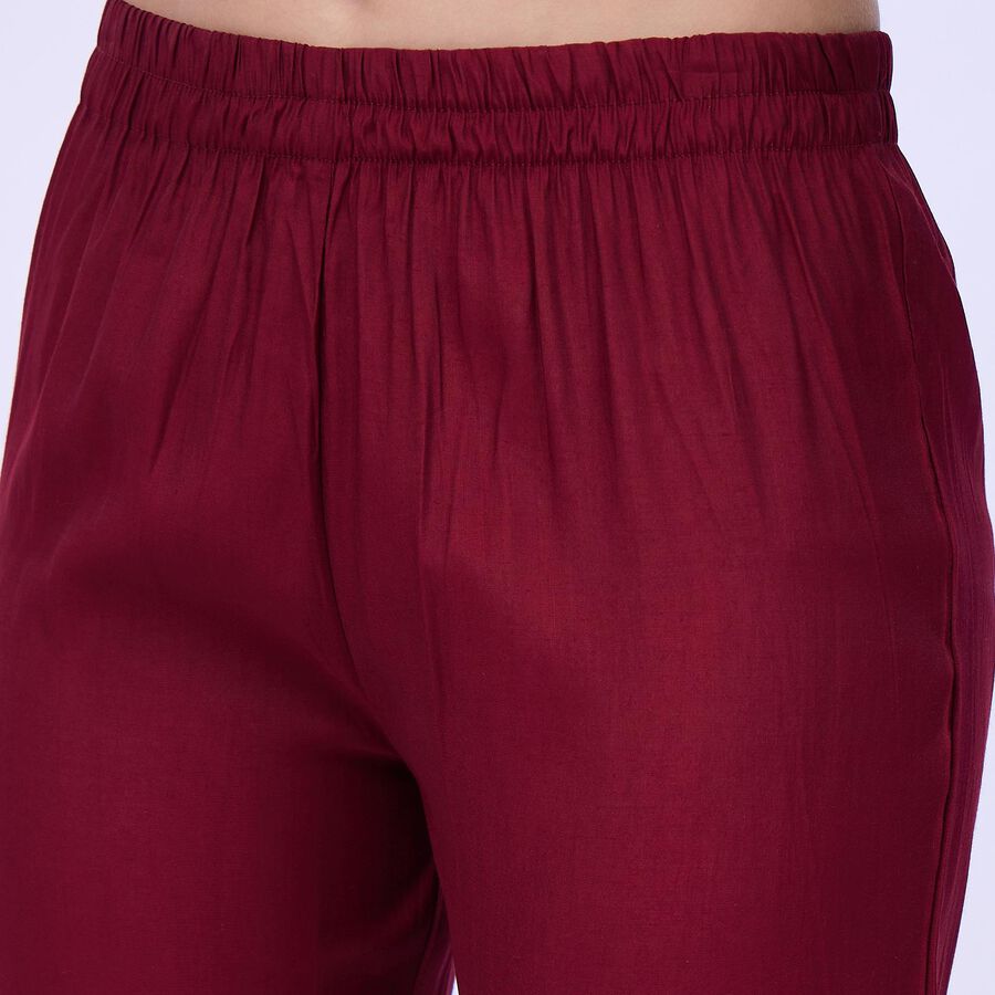 Women's Rich Ivory White Embroidered Ethnic Set, Maroon, large image number null