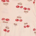 Infants' Soft Peach Cherry Print Long Sleeve Frock, पीच, small image number null