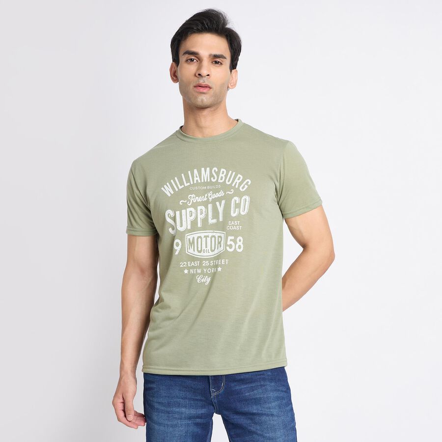 Men's Round Neck T-Shirt, हल्का हरा, large image number null
