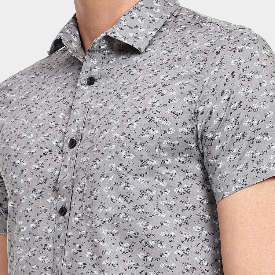 Men's 100% Cotton Casual Shirt, गहरा ग्रे, large image number null