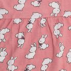 Infants' Pink Regular Fit Bunny Printed Ruffled Sleeve Frock, Light Pink, small