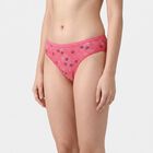 Ladies' Pink Bikini Fit Printed Panty, Pink, small