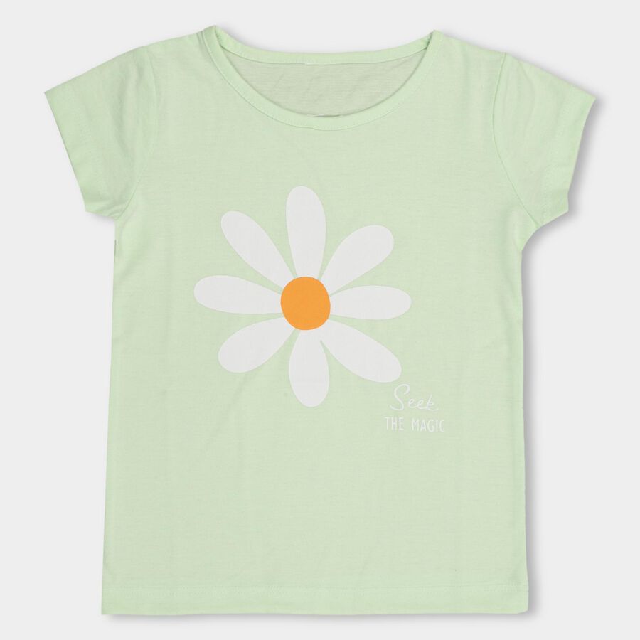 Girls' T-Shirt, हल्का हरा, large image number null