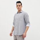 Men's Light Grey Cotton Spread Collar Casual Shirt, Light Grey, small image number null