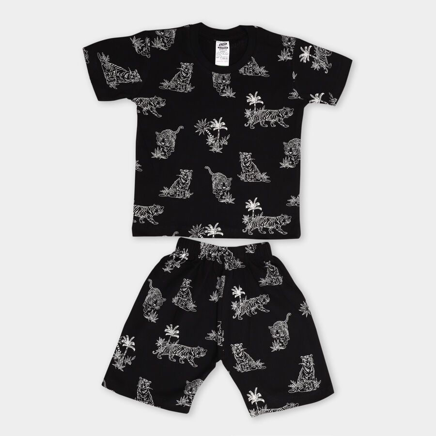Boys' Cotton Suit Night, Black, large image number null