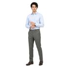 Men's Grey Slim Fit Formal Trousers, हल्का ग्रे, small