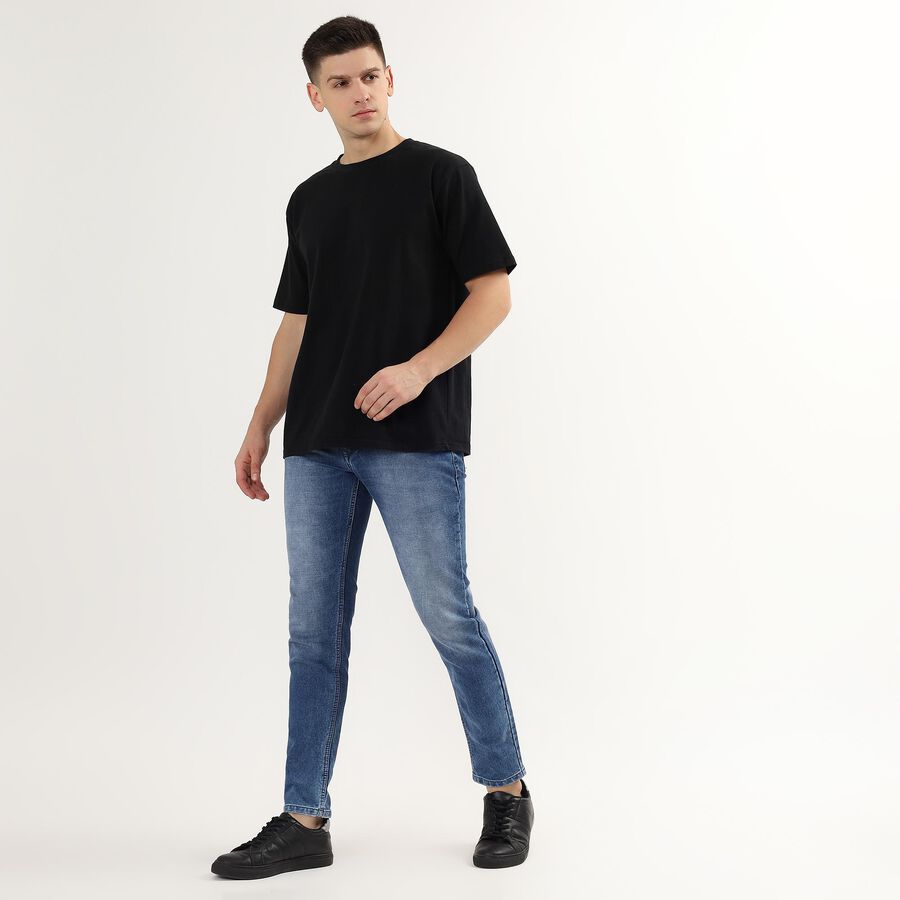 Men's Five Pocket Slim Fit Jeans , Mid Blue, large image number null