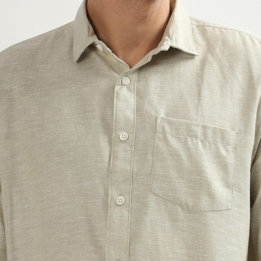 Men's Olive Green Classic Casual Shirt, Olive, large image number null