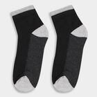 Men's Black and Grey Regular Fit Color-Blocked Pack of 3 Socks, मिश्रित हल्का ग्रे, small image number null