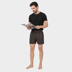 Men's Black Relaxed Fit Printed Boxers, Black, small