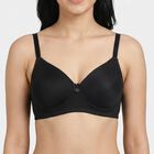 Women's Black Regular T-Shirt Bra, काला, small