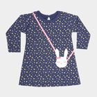 Infants Cotton Printed Frock, Navy Blue, small image number null