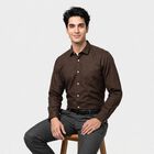 Men Brown Formal Shirt, भूरा, small