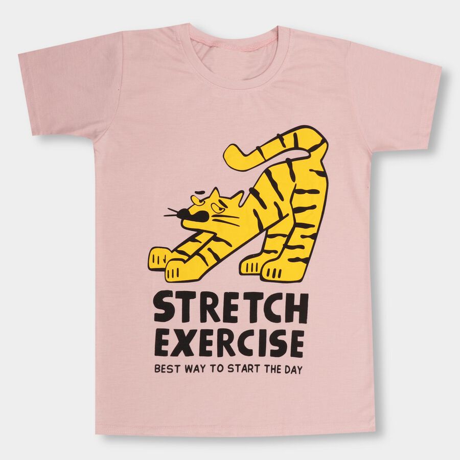 Boys' Half Sleeves T-Shirt, Peach, large image number null