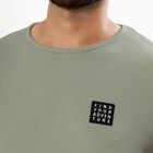 Men's Light Sage Green Crew Neck Casual T-Shirt, हल्का हरा, small