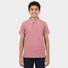 Boys Pink Pique Round Neck Casual Boys T-Shirt, गुलाबी, small