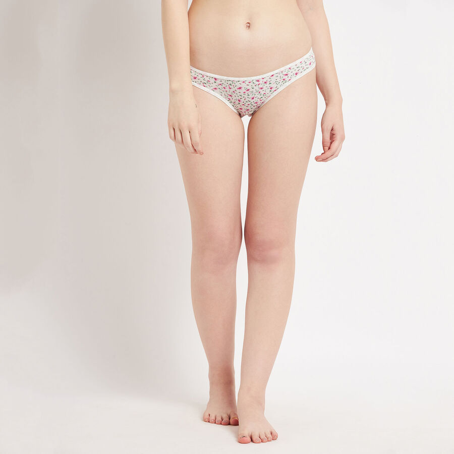 Cotton Printed Panty, Off White, large image number null