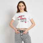 Ladies' Round Neck T-Shirt , सफ़ेद, small