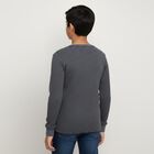 Boys Navy Blue Round Neck Thermal, मिश्रित नीला, small image number null