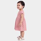 Infants' Pink Cotton Pineapple Printed Flared Frock, Light Pink, small