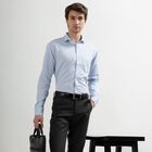 Men's Light Powder Blue Cotton Cut Away Collar Slim Fit Shirt, Light Blue, small image number null
