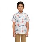 Boys' Rich Eggshell White Cotton Half Sleeve Classic Casual Shirt, White, small image number null