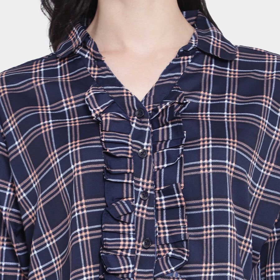 Checks Shirt, Navy Blue, large image number null