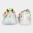 Girls Grey Printed Velcro Strap Sneakers, Grey, small