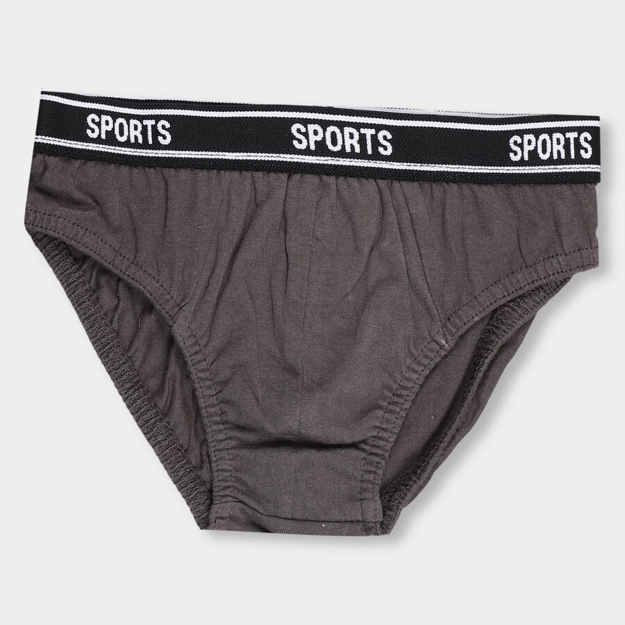 Boys' 100% Cotton V-Cut Briefs , Dark Grey, large image number null