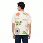 Men's White Cotton Round Neck Regular T-Shirt, Off White, small