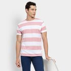 Men's Round Neck Half Sleeves T-Shirt, हल्का गुलाबी, small image number null