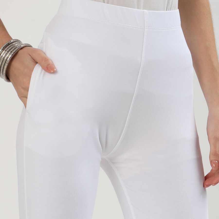 Women's Cotton Blend Comfortable Churidar, White, large