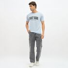 Men's Light Powder Blue Round Neck Casual T-Shirt, Sky Blue, small image number null