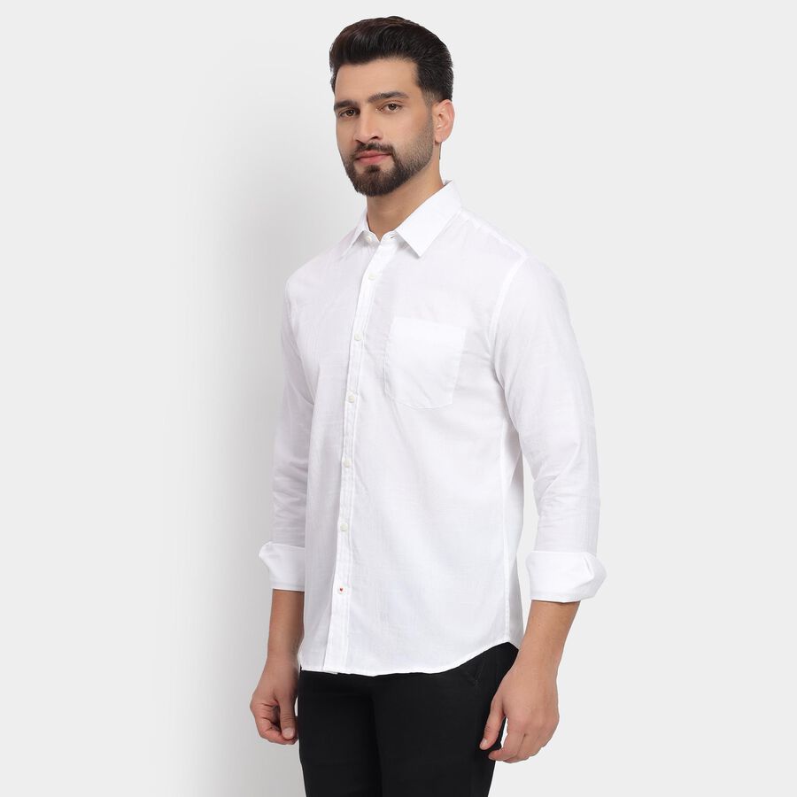 Men's 100% Cotton Casual Shirt, White, large image number null