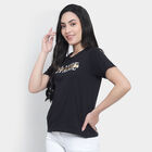 Round Neck T-Shirt, काला, small image number null
