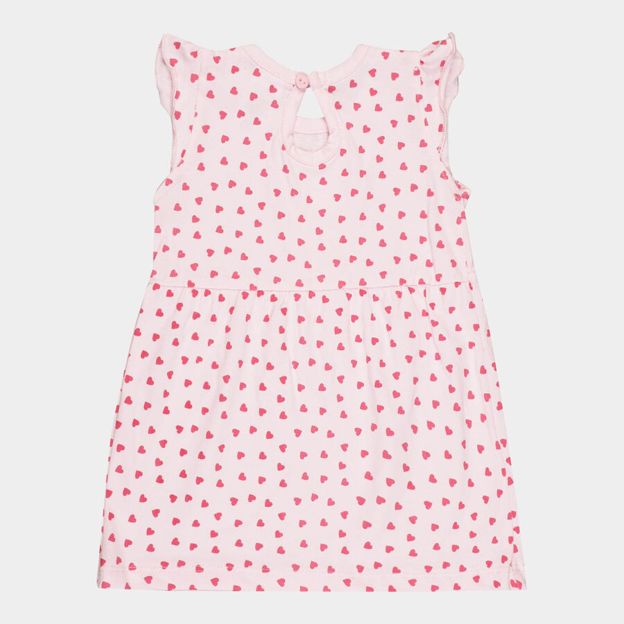 Infants Cotton Frock, Pink, large image number null