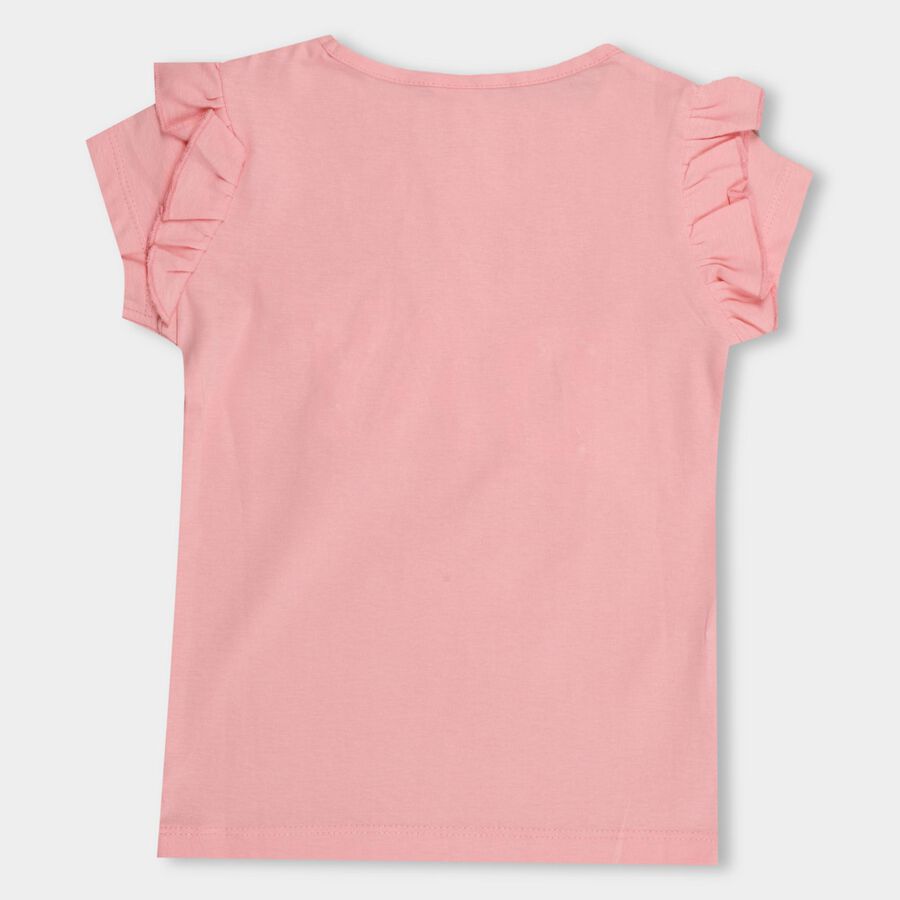Girls' 100% Cotton T-Shirt , गुलाबी, large image number null