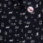 Infants' Deep Midnight Navy Blue Cotton Half Sleeve Classic Casual Shirt, Navy Blue, small