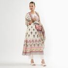Women's Eggshell White Floral Printed Ethnic Set, ऑफ व्हाइट, small image number null