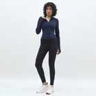 Women's Deep Midnight Navy High Neck Athleisure Jacket, Navy Blue, small image number null