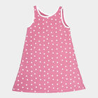 Girls Printed A Line Sleeveless Frock, Light Pink, small image number null