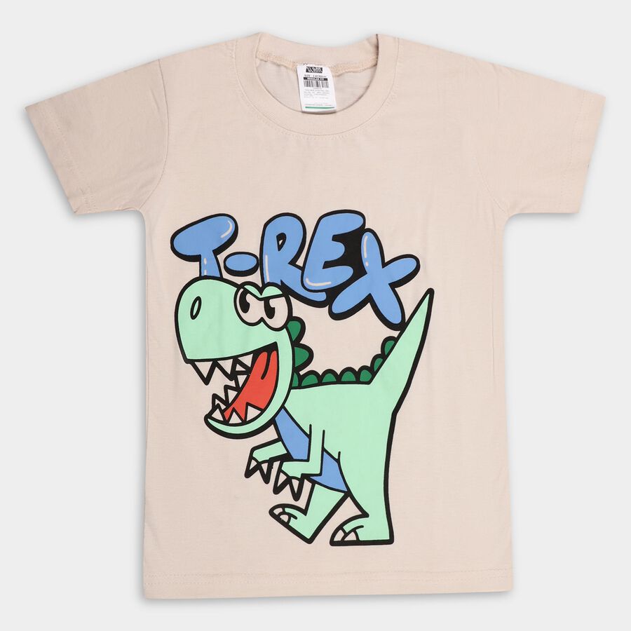 Boys' 100% Cotton Half Sleeves T-Shirt, गहरा पीला, large image number null
