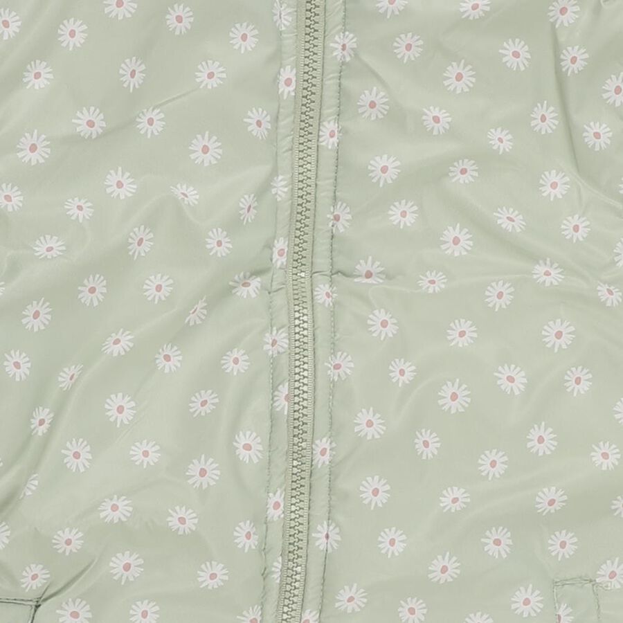 Girls Light Sage Green High Neck Casual Jacket, हल्का हरा, large image number null