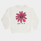 Girls' Sweatshirt, ऑफ व्हाइट, small image number null
