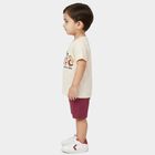 Infants' Purple Cotton Round Neck Printed Baba Suit, बैंगनी, small